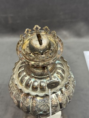 Silver Oil Lamp with Hallmarked Base - 7