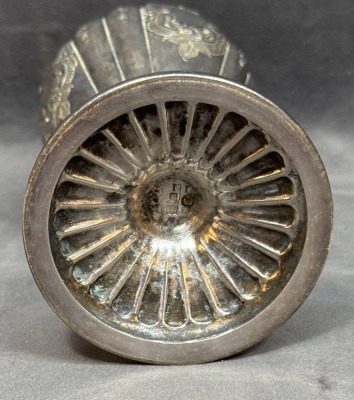 Silver Oil Lamp with Hallmarked Base - 9