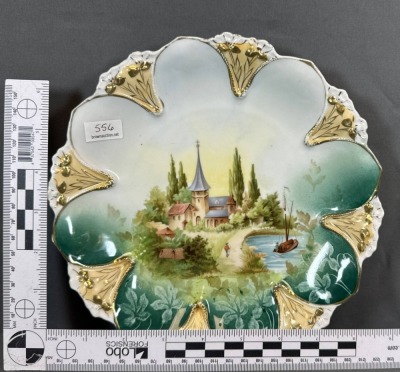 RS Prussia 9-Inch Plates With Castle Scene - 4
