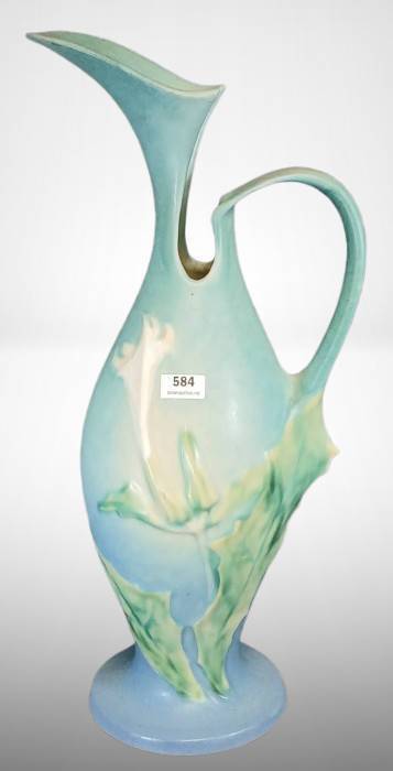 Roseville Thornapple 825-15" Ewer, Blue