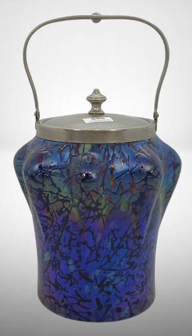 Art Nouveau Kralik Lidded Biscuit Barrel