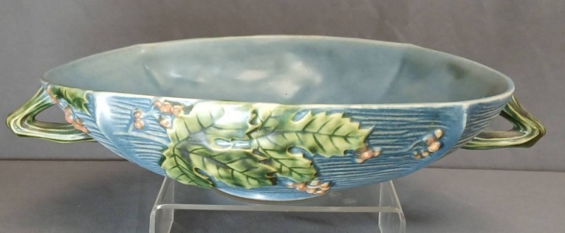 Roseville Bushberry 414-10" Blue Console Bowl