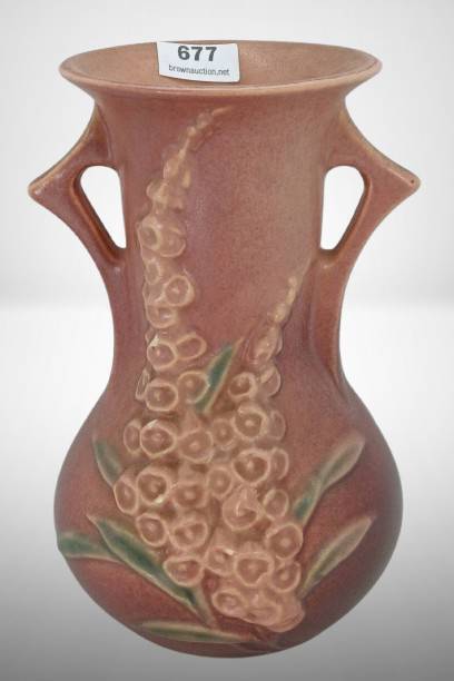Roseville Foxglove 43-6" Vase, Pink