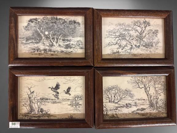 Four Charles B. Rogers Prints in Frames