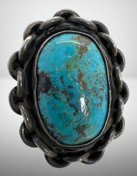 Silver Turquoise Cabochon Ring