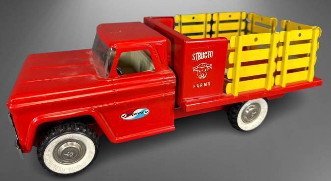 Structo Farms Red and Yellow Toy Stake Truck