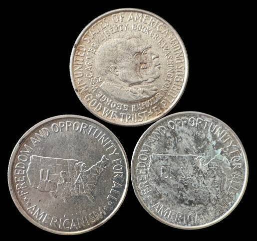 (3) 1952-1954 Carver/Washington Half Dollars