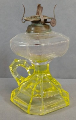 Vaseline Glass Finger Lamp with Burner - 3