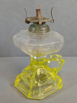 Vaseline Glass Finger Lamp with Burner - 5