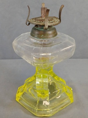Vaseline Glass Finger Lamp with Burner - 6