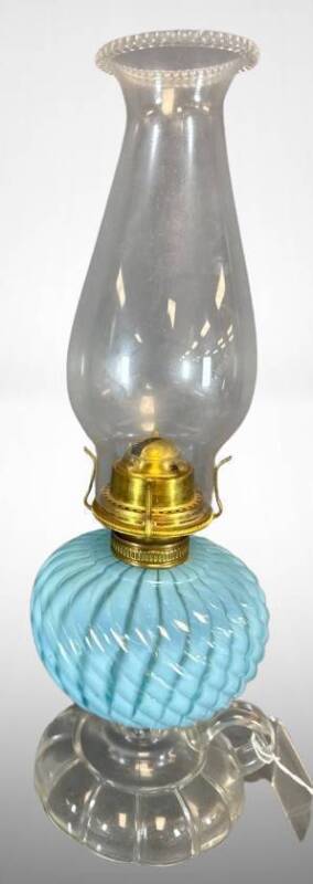 Blue Opalescent Sheldon Swirl Hand Lamp