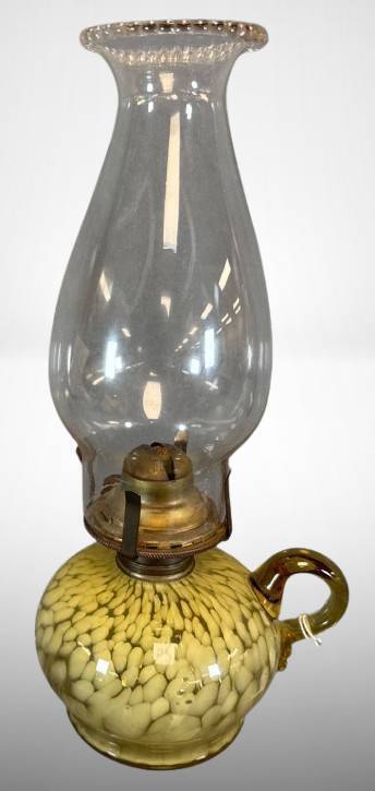 Hand-Blown Glass Oil Finger Lamp with Chimney