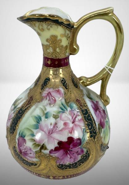 Nippon Handpainted Floral Ewer