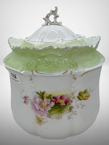 RS Prussia Old Mold Biscuit Jar