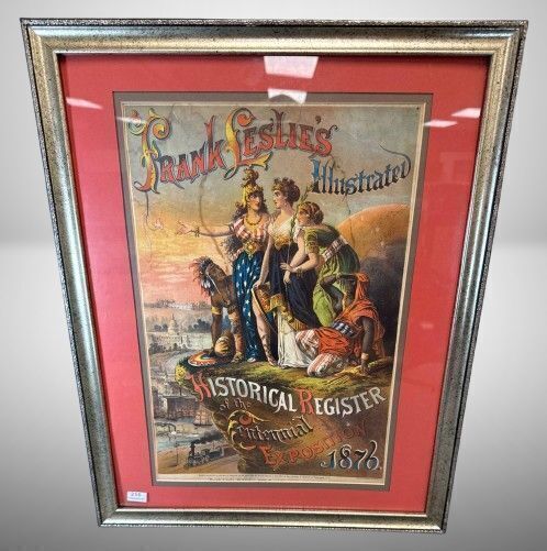 Framed 1876 Frank Leslie"s Historical Poster