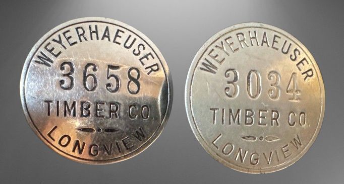 Weyerhaeuser Timber Co. Nickel-Plated Pins