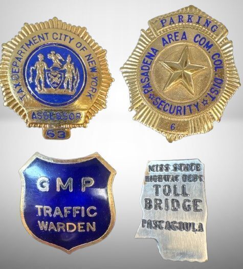 Four Vintage Identification Badges
