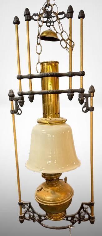 Aladdin No. 113 Hanging Lamp with Brass Frame