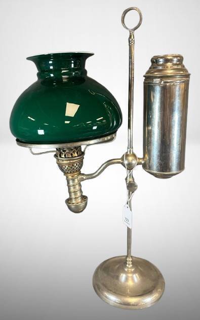 Adjustable Student Lamp with Green Shade
