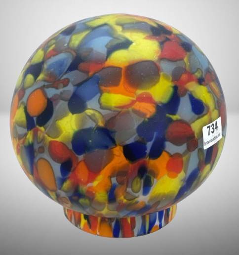 Colorful Glass Lamp Shade With Abstract Design