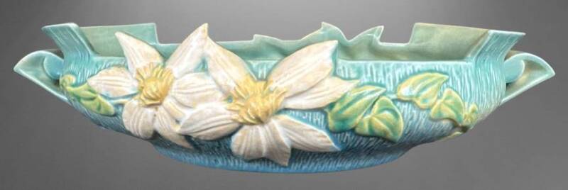 Roseville Clematis 460-12" Console Bowl, Green