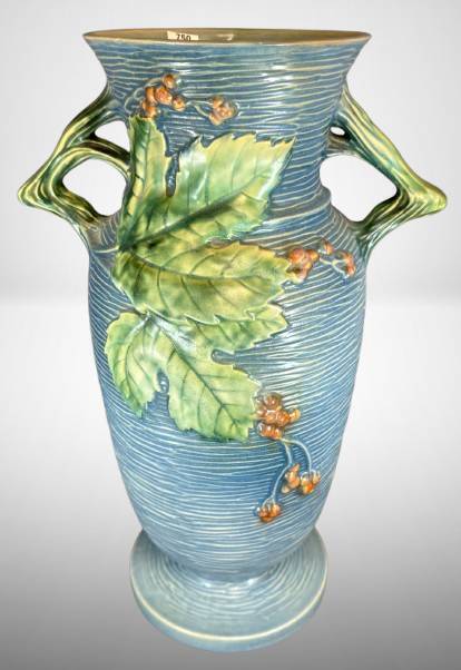 Roseville Bushberry 41-18" Blue Vase