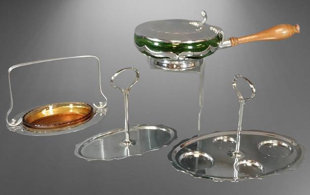 Farber Bros. Chrome and Glass Serveware Set