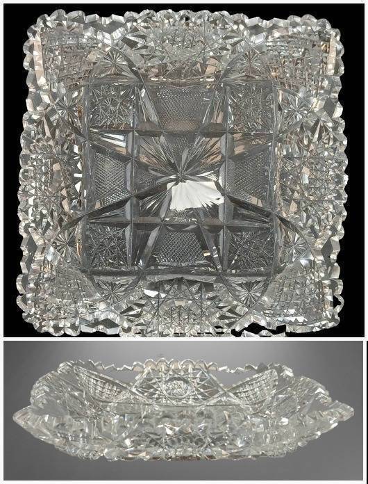 American Brilliant Cut Glass Serving Tray