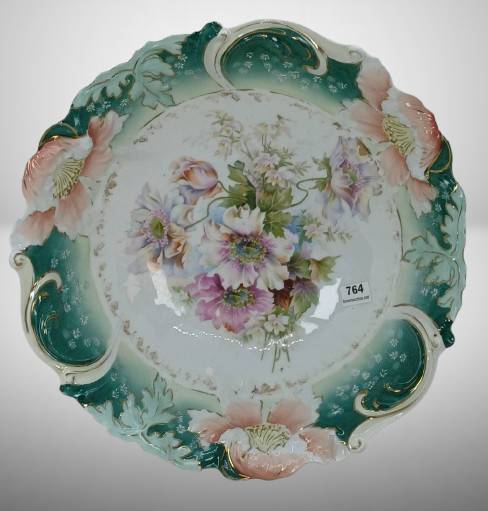 RS Prussia Floral and Leaf Mold Bowl