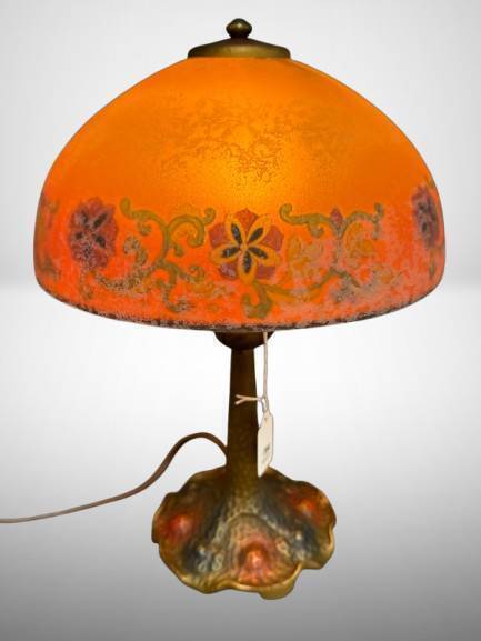 Muncie Works Table Lamp with Floral Shade