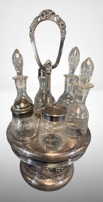 Victorian-Style Silverplate Cruet Set