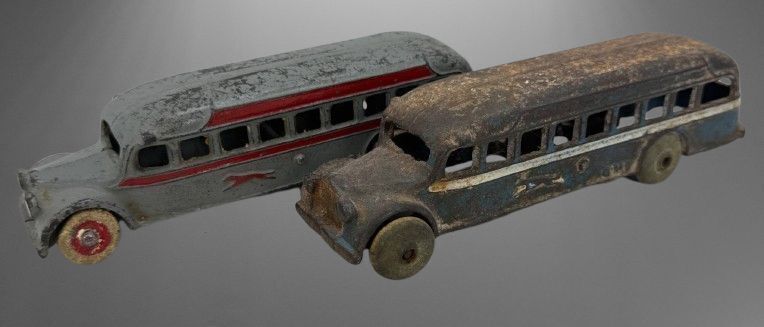 Arcade Cast Iron Buses, 7.5 Inches Long
