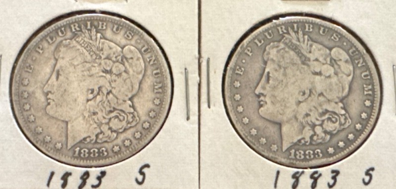 (2) 1883-S Morgan Silver Dollars