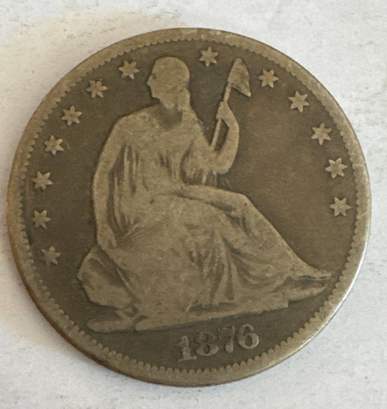 1876-CC Liberty Seated Half Dollar Coin