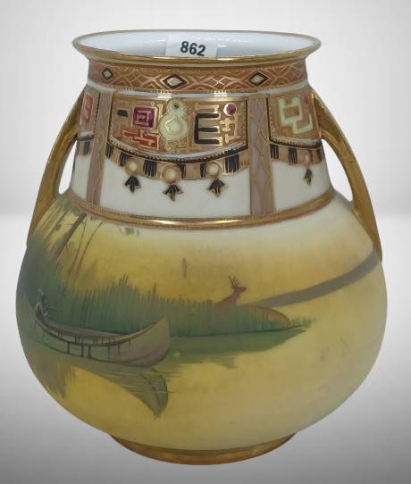 Hand-Painted Nippon Porcelain Vase