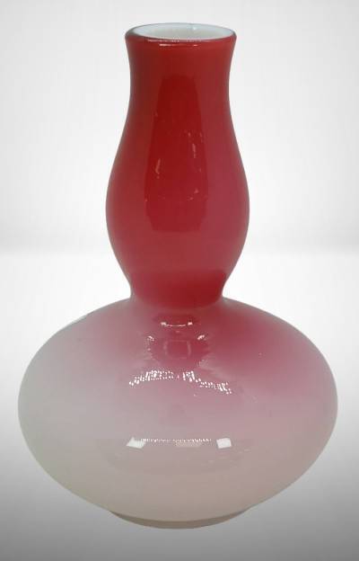 Peachblow Cased Glass 7-Inch Vase