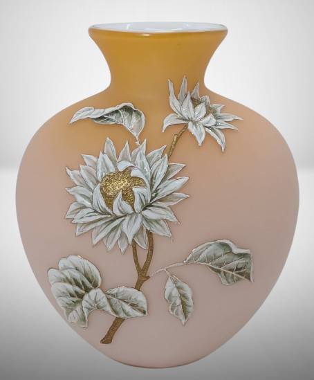 Thomas Webb and Sons Enamelled Sunflower Vase