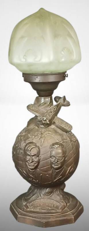 Will Rogers and Wiley Post Commemorative Lamp with Shade