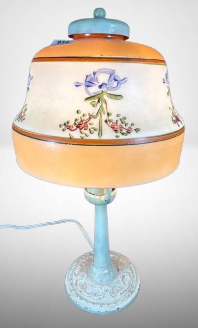 Aladdin No. 3 Electric Boudoir Lamp with Floral Shade