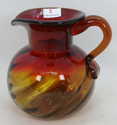 Handblown Amberina 4.25-Inch Pitcher