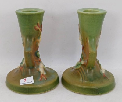 Roseville Snowberry Candleholders, Green - 2