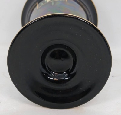 Black Amethyst Vase with Gold and Floral Design - 6