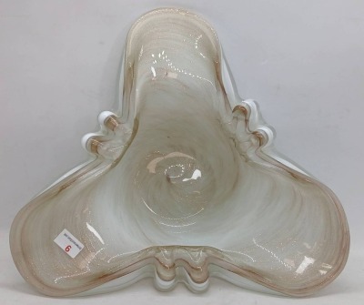 Murano Glass Ashtray with Swirl Design