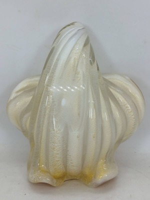 Murano Amber and Cream Shell-shaped Glass Bowl - 7