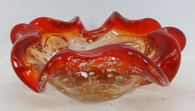 Murano Glass Bowl with Scalloped Rim - 2