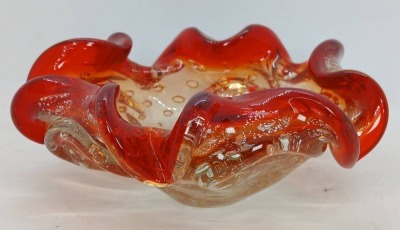 Murano Glass Bowl with Scalloped Rim - 3