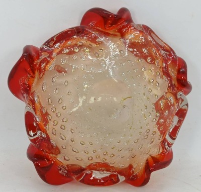 Murano Glass Bowl with Scalloped Rim - 5
