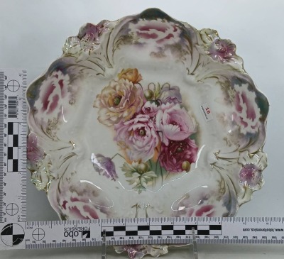 RS Prussia Lily Mold Bowl with Poppies Design - 6