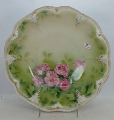 R.S. Prussia Porcelain Bowl with Floral Design
