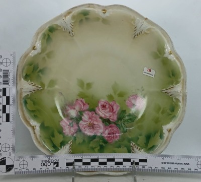 R.S. Prussia Porcelain Bowl with Floral Design - 6
